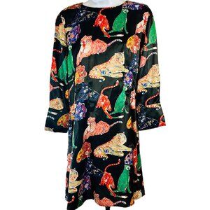 Zara Colorful Tiger Print Shift Dress – New With Tags - Size L (Runs Small)
